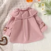 Baby Girl Solid Ruffle Bowknot Coat Jacket