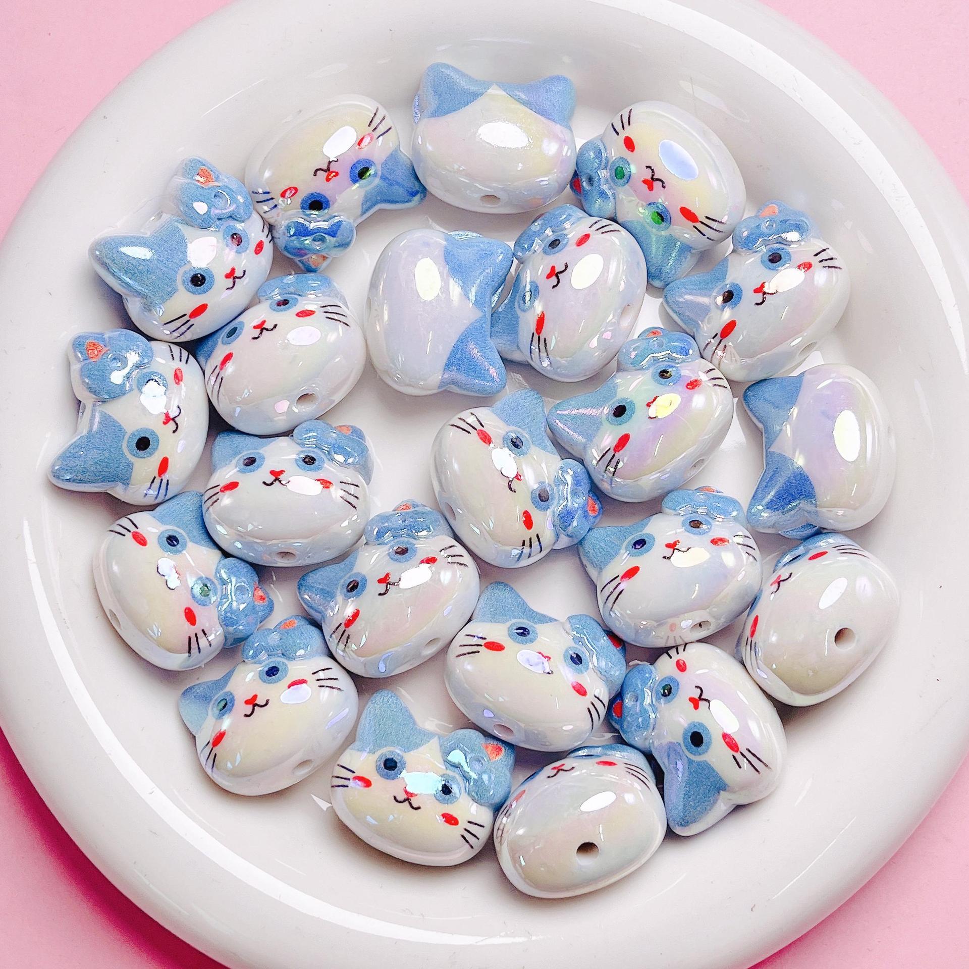 Mini 3D Cute Cat Head Acrylic Beads