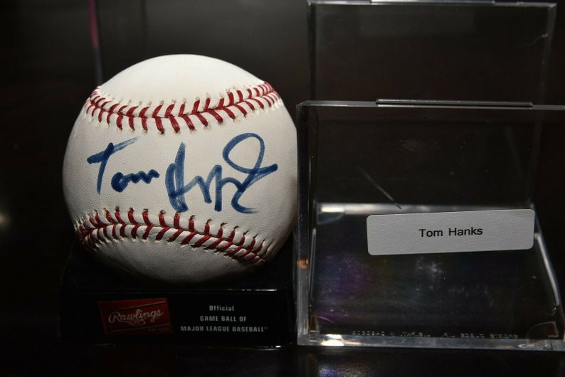 Tom hanks signed autographed rawlings baseball rare full signature