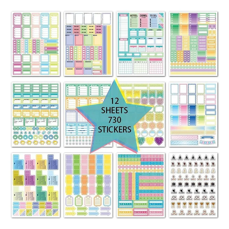 730 Daily Planner Stickers Kit-Mayoulove