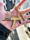High-end Private Custom Vintage Texture 22k Gold AK Pendant 