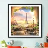 Window Scenery Eiffel Tower  | Full Round Diamond Painting Kits