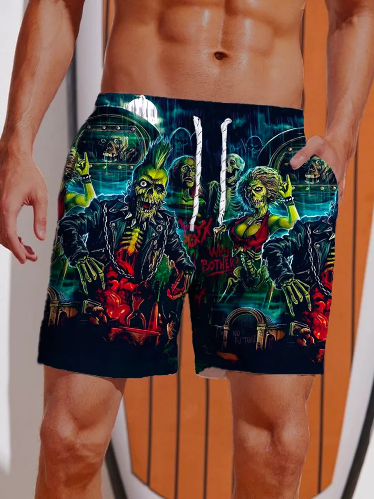 Classic Horror Punk Zombies Printing Shorts BestDVibe