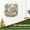 Easter Bunny DIY 2D Flat Acrylic Double Sided Diamond Painting Hanging Pendant