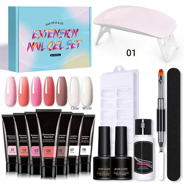 15 Piece Manicure Gel Nail Kit With Nail Lamp