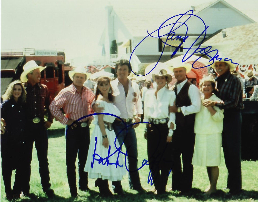 DALLAS - PATRICK DUFFY & LARRY HAGMAN AUTOGRAPH SIGNED PP Photo Poster painting POSTER