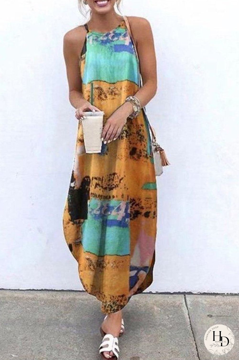 Halter Neck Swallowtail Line Dress