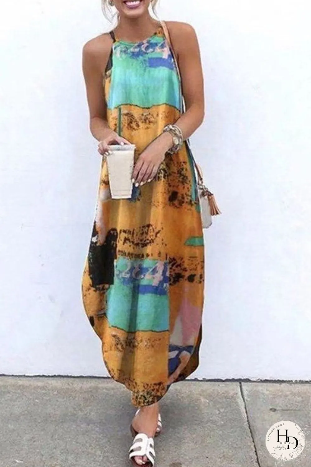 Halter Neck Swallowtail Line Dress