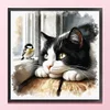 (US Only)Full Embroidery Eco-cotton Thread 11CT Counted Cat Cross Stitch Kit 40x40cm