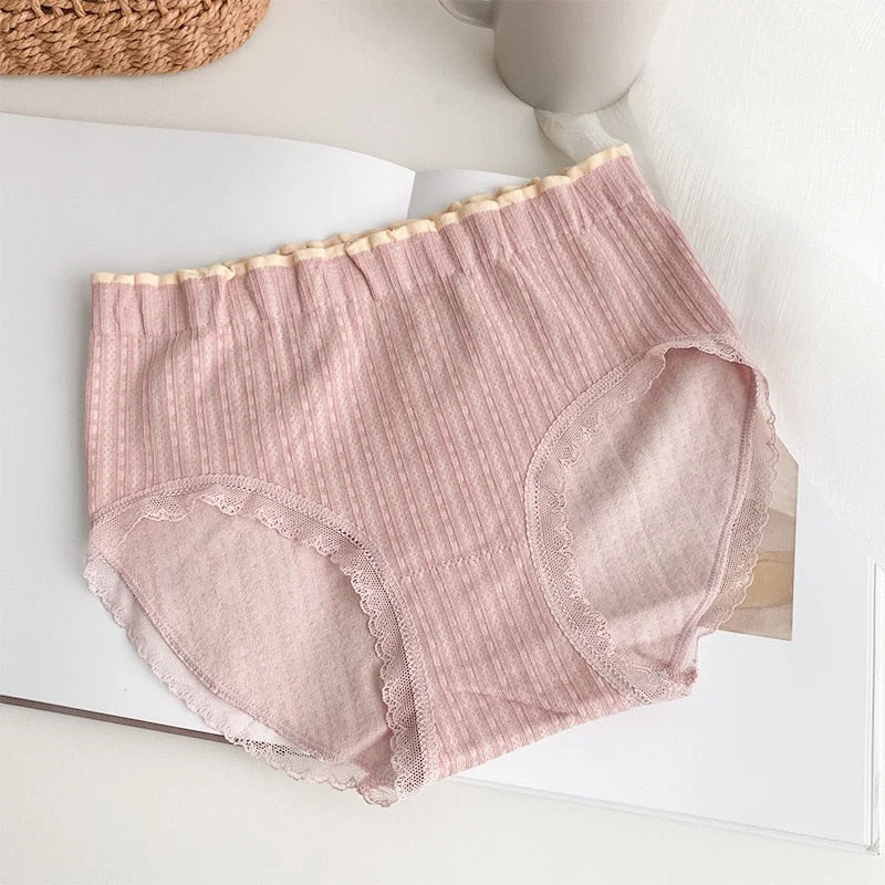 New Women's Cotton Underwear Sexy Lace Panties Fashion Girl Comfort Briefs Middle Waist Seamless Underpants Female Lingerie