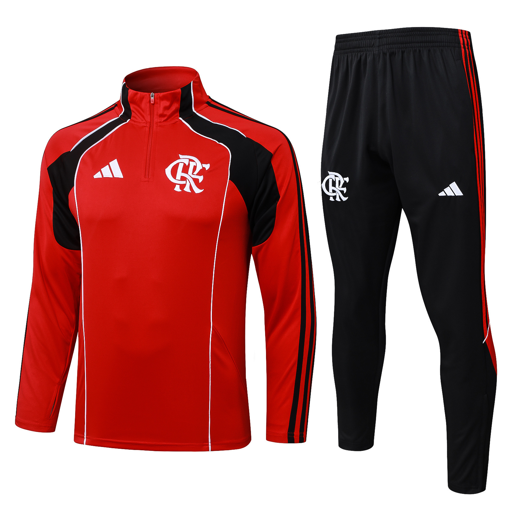 2024/2025 Flamengo Half-Pull Training Suit Ge Red Football Shirt 1:1 Thai Quality