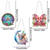 (US Only)3pcs 2D Flat DIY Butterfly Dragonfly Fairy Diamond Art Pendant DIY Hanging Charm