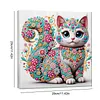 Niedliche Blumen-Mandala-Katze speziell geformte 5D-DIY-Teilbohrer-Diamanten-Punkte, Edelstein-Kunst-Kits mit Rahmen, Diamanten-Gem&auml;lde, Edelstein-Kun