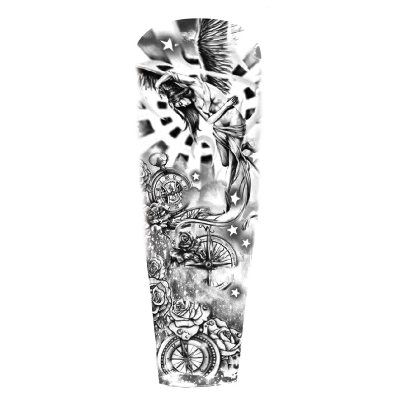 Sdrawing Tattoos Arm Sleeve Man Skeleton Hand Tiger Fish Fox Animal Stickers Supernatural Fake Tattoo Evil For Men Waterproof 1028-0