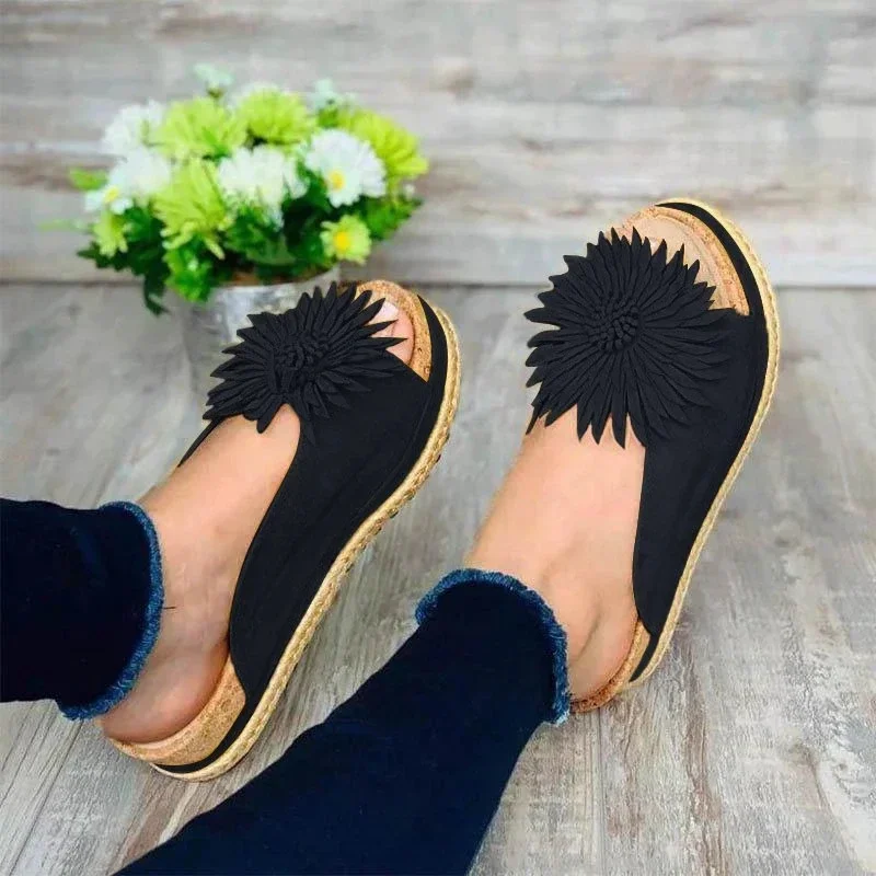 Qengg Women Sandals Flat Female Shoes Comfy Platform Flat Women Shoes Walking Sandals Women Slip-on Gladiator Shoes Woman Plus Size