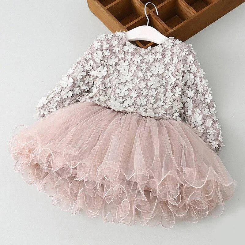 Kids Dresses For Girls Winter Girls Dress Girls Clothes Princess Party Dress Lace Tutu Layered Dress Elegant New Year Costume