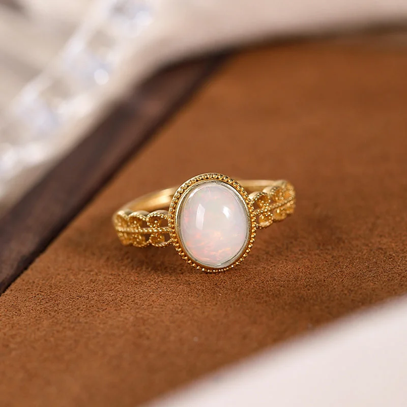 Opal Love Success 925 Sterling Silver Adjustable Ring