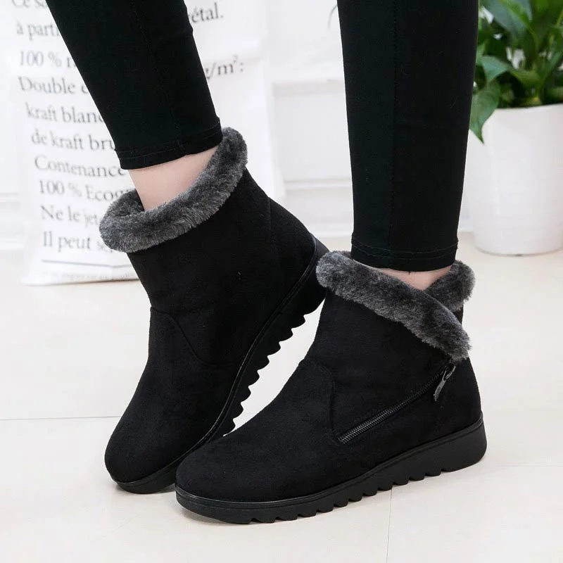 Winter ankle boots women shoes 2021 new fashion non-slip warm plush zipper Casual shoes woman snow boots Dropshipping