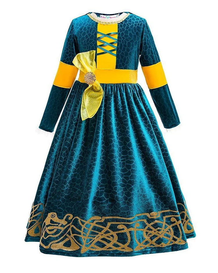 Mayoulove Merida Brave Princess Dress Girls Halloween Party School Play Costume-Mayoulove