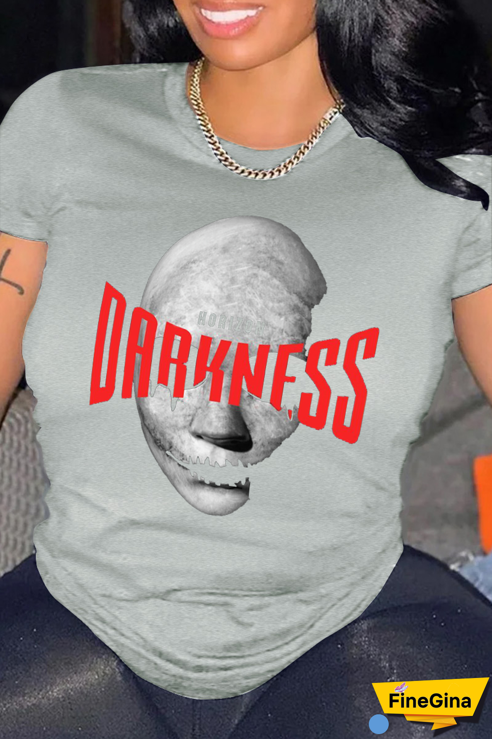 Navy Blue Casual Simplicity Print Patchwork O Neck T-Shirts