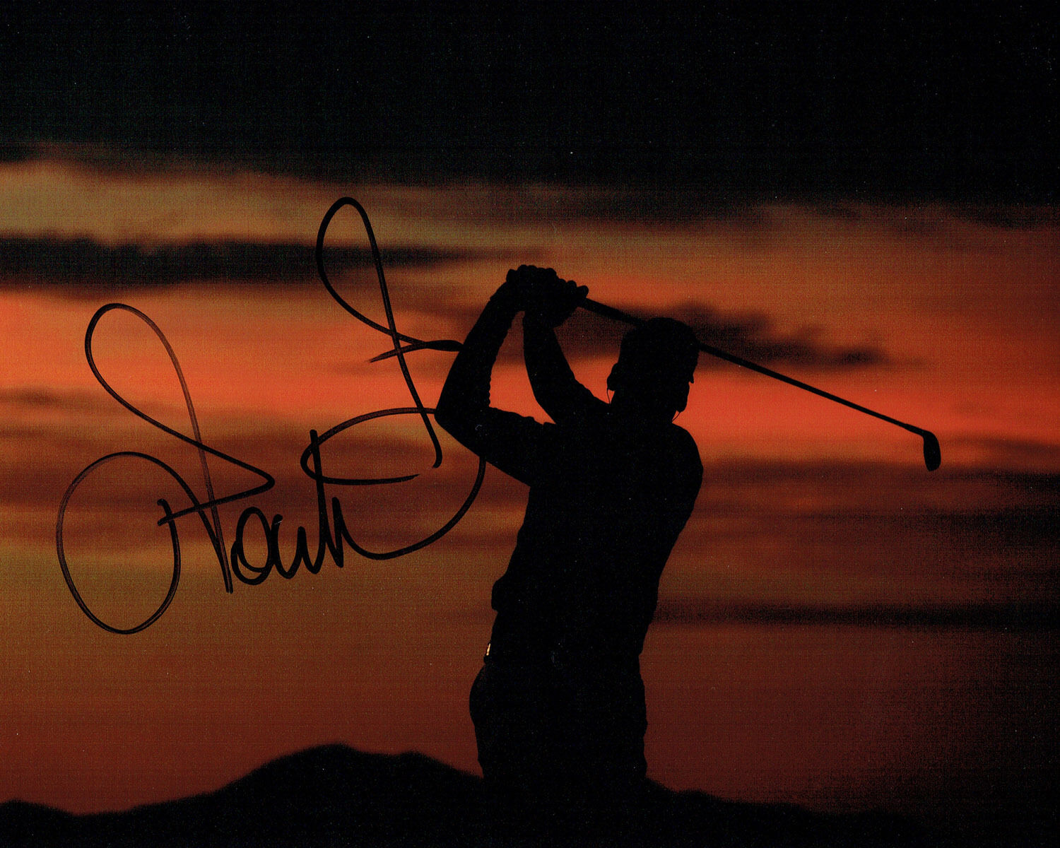 Ian POULTER SIGNED Autograph 10x8 Sunset Photo Poster painting AFTAL COA GOLF