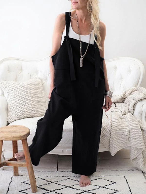 casual pure color with pockets jumpsuits p118016