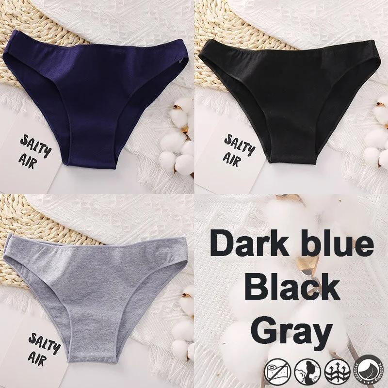 Billionm Cotton Panties for Women Sexy Solid Briefs Underwear Intimates Low Waist Underpants Female Soft Comfotable Lingerie