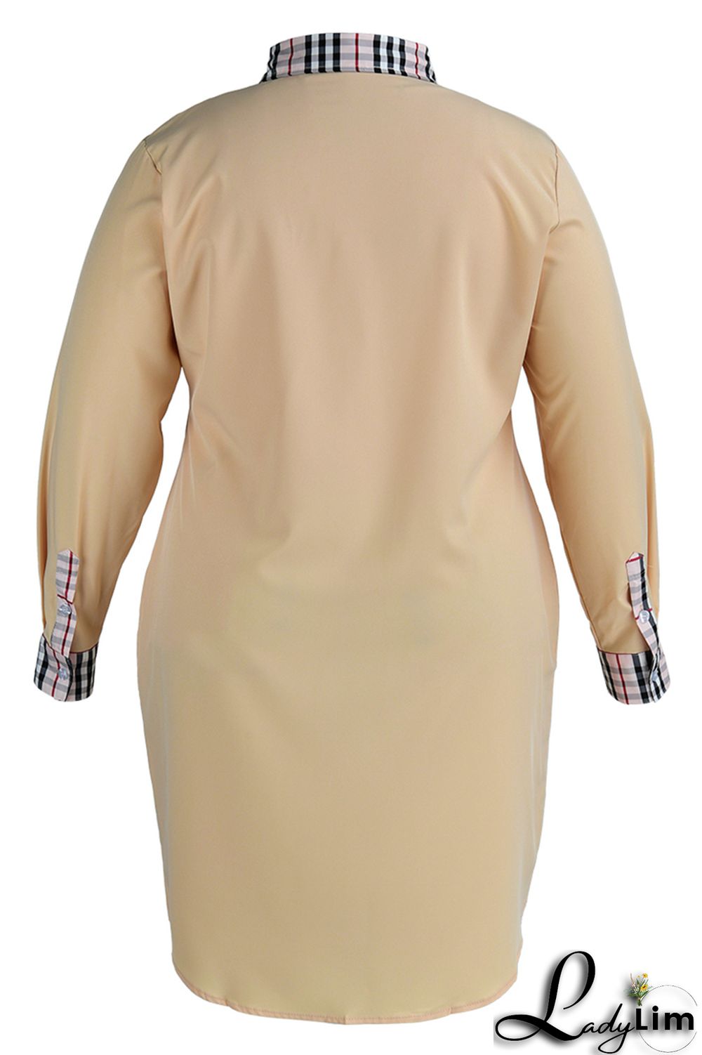 Black Fashion Casual Plus Size Print Patchwork Turndown Collar Shirt Dress