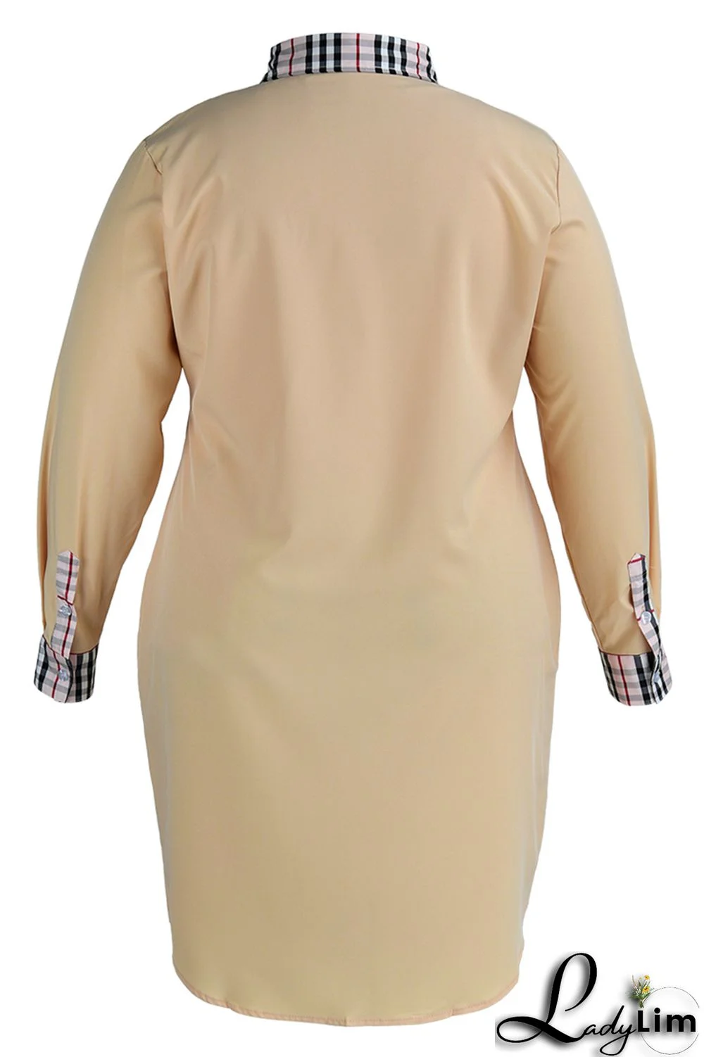 Black Fashion Casual Plus Size Print Patchwork Turndown Collar Shirt Dress