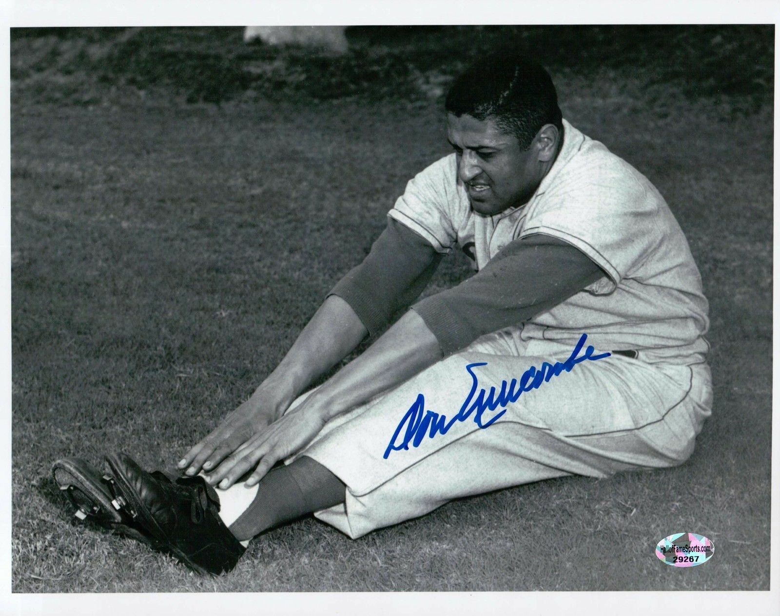 Don Newcombe Signed 8X10 Photo Poster painting Autograph Dodgers Stretching Toes Auto COA