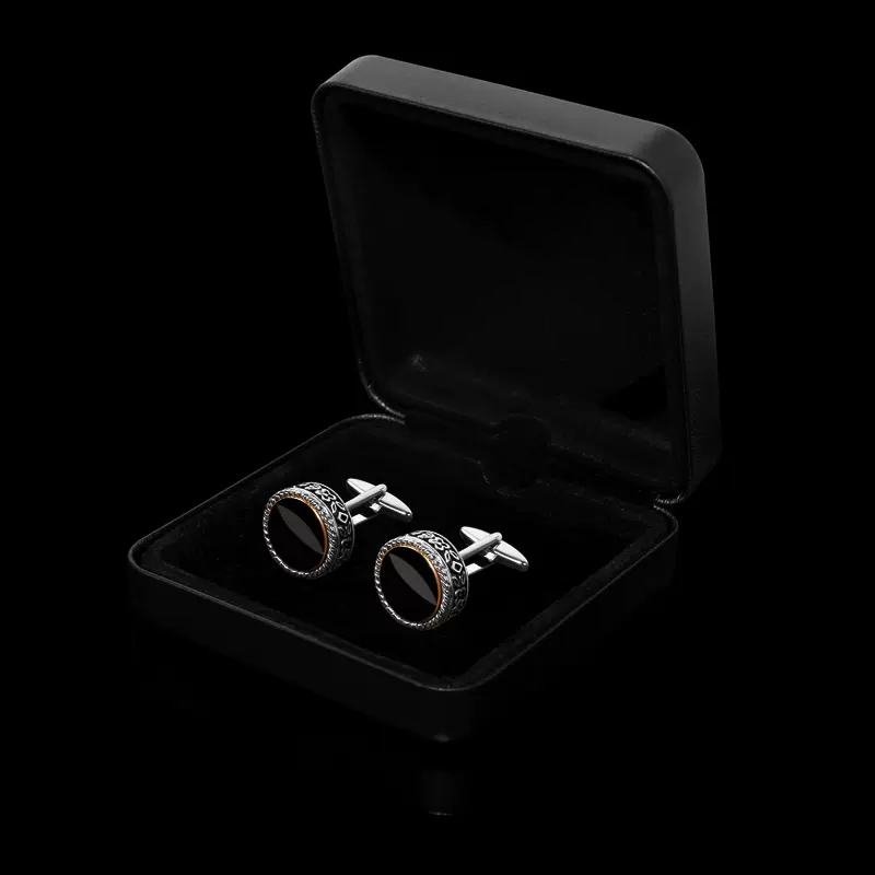 Black Onyx French Shirt Cufflinks DANRRIO.COM DANRRIO
