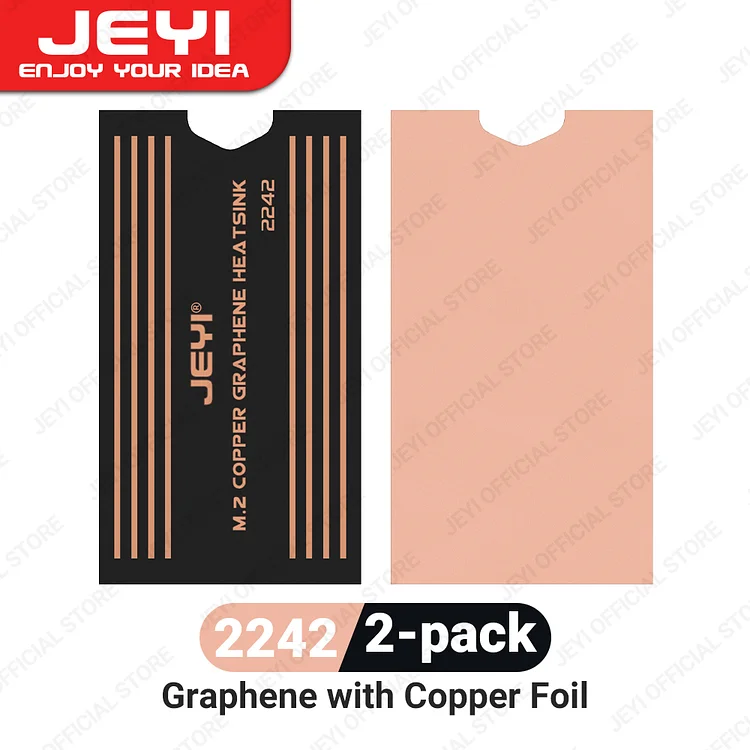 JEYI Graphene 2280 2242 2230 M.2 SSD Heatsink, Dual-Layer Graphene Heat sink and Copper Foil Design Cooler Radiator for Laptop