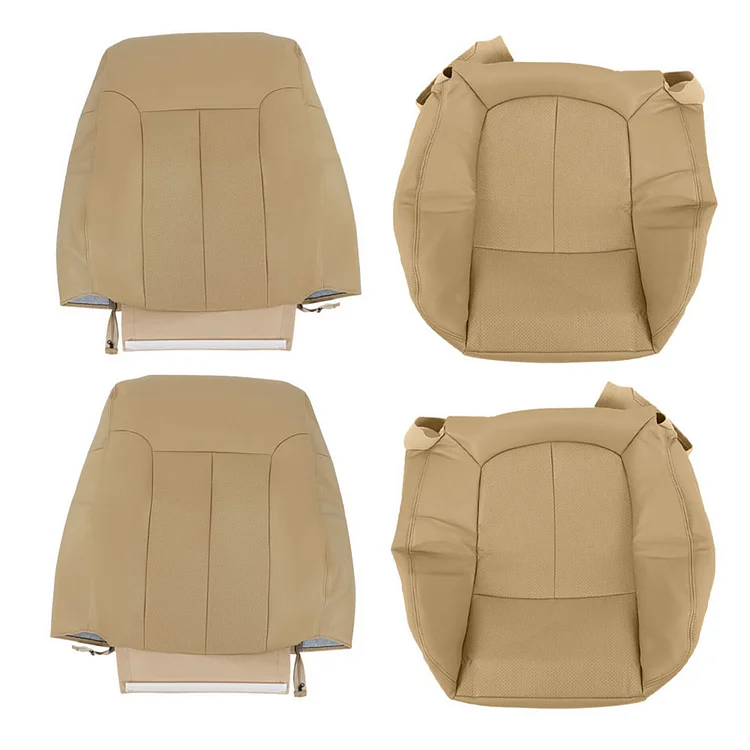 SEBLAFF 4Pcs Tan Seat Cover Front Driver Passenge Bottom Lean Back Replacement for 2009-2014 F150