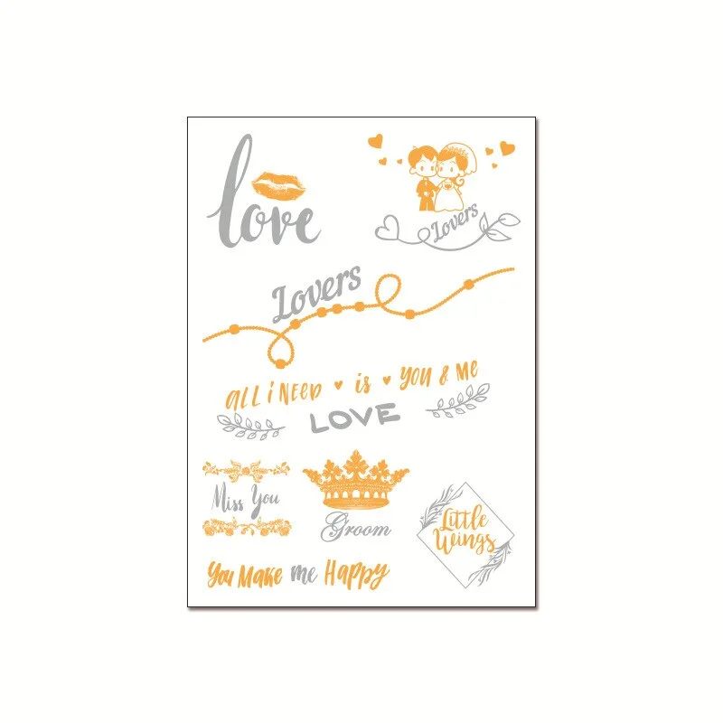 23 Kinds Wedding Party Tattoo Bronzing Glitter Gold Stickers Temporary Body Makeup Waterproof Disposable tatouage temporaire