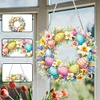 (US Only)Acrylic 2D Easter Egg Wreath Flat DIY Hanging Diamond Art Kits Wall Door Decor