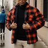 Autumn and Winter Thick Cotton-padded Plaid Long-sleeved Loose Hooded Men's Jacket