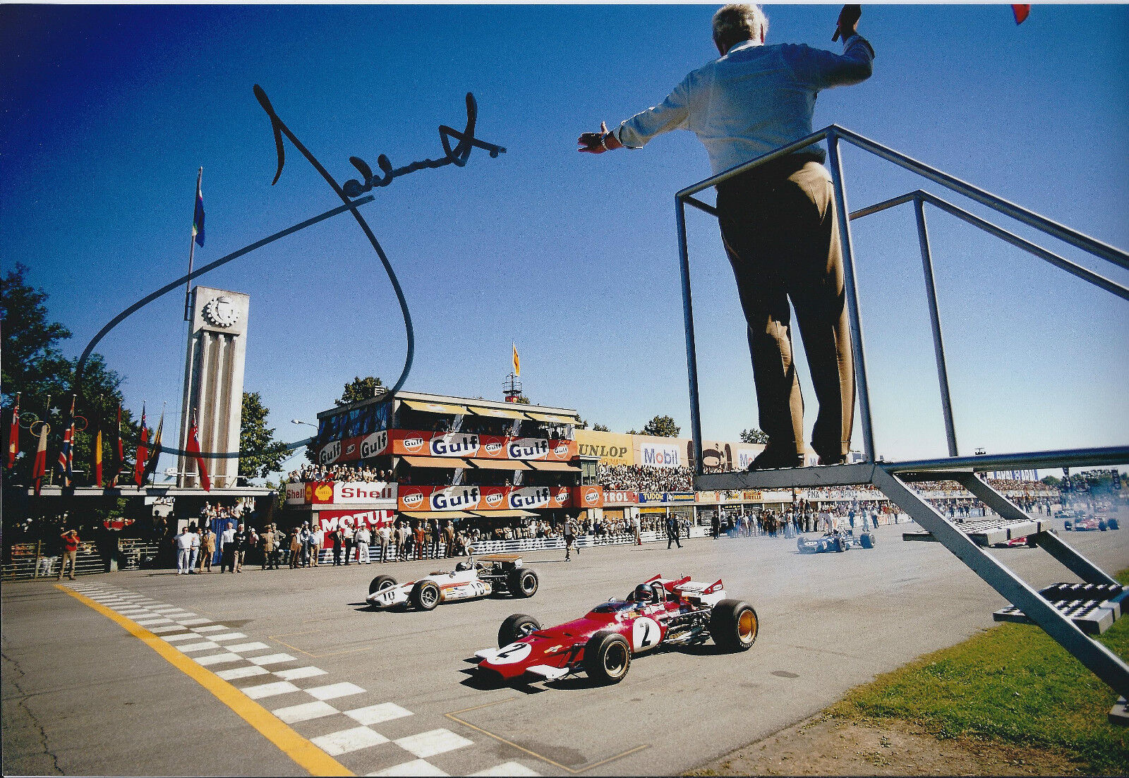 Jacky ICKX SIGNED Starting Grid AUTOGRAPH 12x8 Photo Poster painting AFTAL COA Le Mans LEGEND