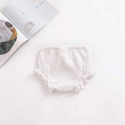 Summer New Baby Chiffon Fashion Casual Large PP Shorts Infant Solid Color Cotton Linen Bloomers Toddler Girls Bread Pants