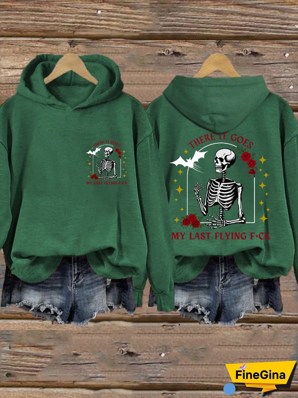 Women's Funny Halloween There It Goes, My Last Flying F*ck Casual Hoodie