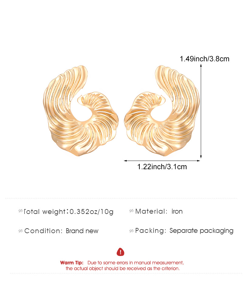 Textured Scalloped Gold-Plated Earrings