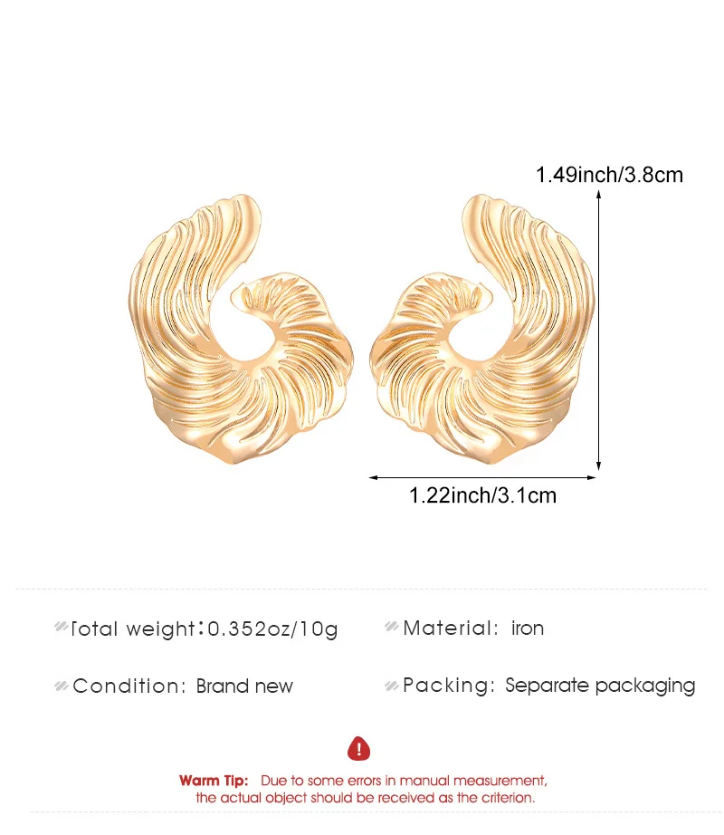 Textured Scalloped Gold-Plated Earrings