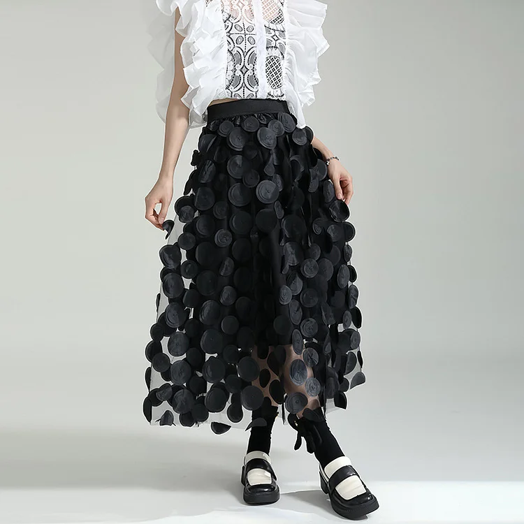 Personalized Polka Dot High Waist Skirt - yankia