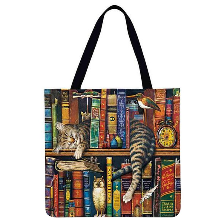 Linen Tote Bag - Oil Painting Cat