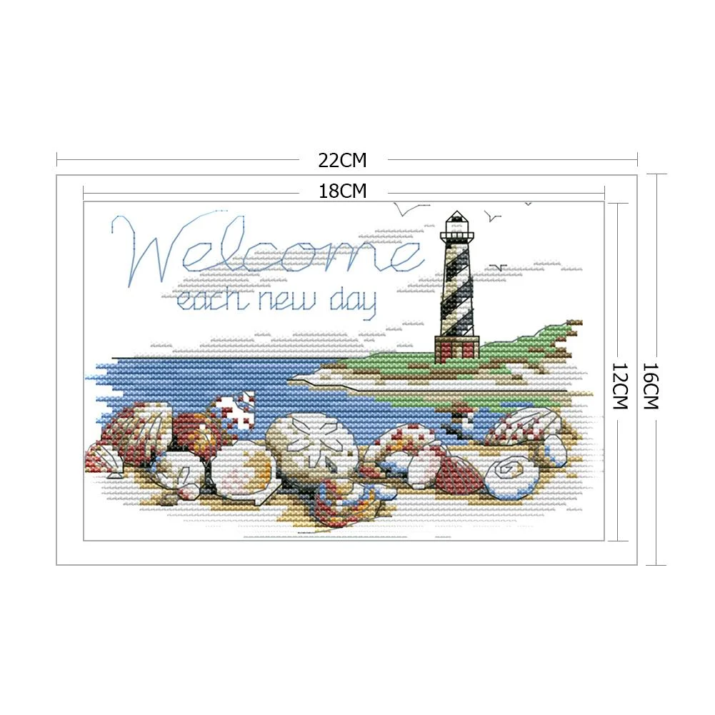 14ct Stamped Cross Stitch - Shell Lighthouse(22*16cm)