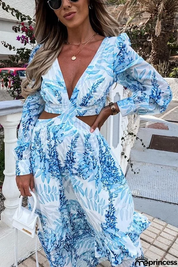 Oceans of Love Cutout Maxi Dress
