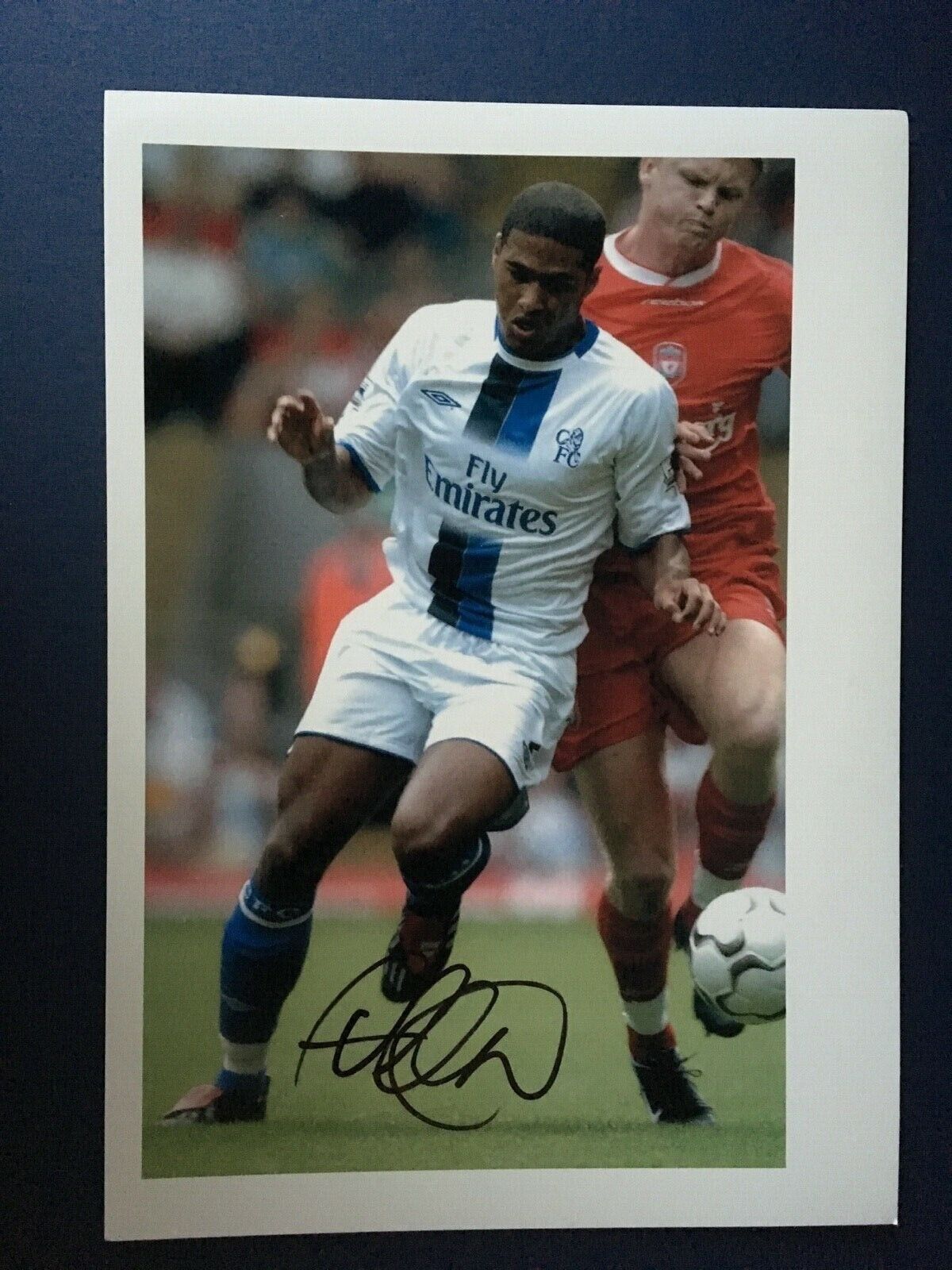 GLEN JOHNSON - FORMER CHELSEA FOOTBALLER - EXCELLENT SIGNED Photo Poster painting