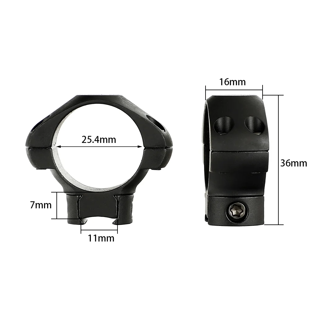 ohhunt® 25.4mm 30mm Diameter 11mm Dovetail Steel Scope Rings Mount Med High Profile