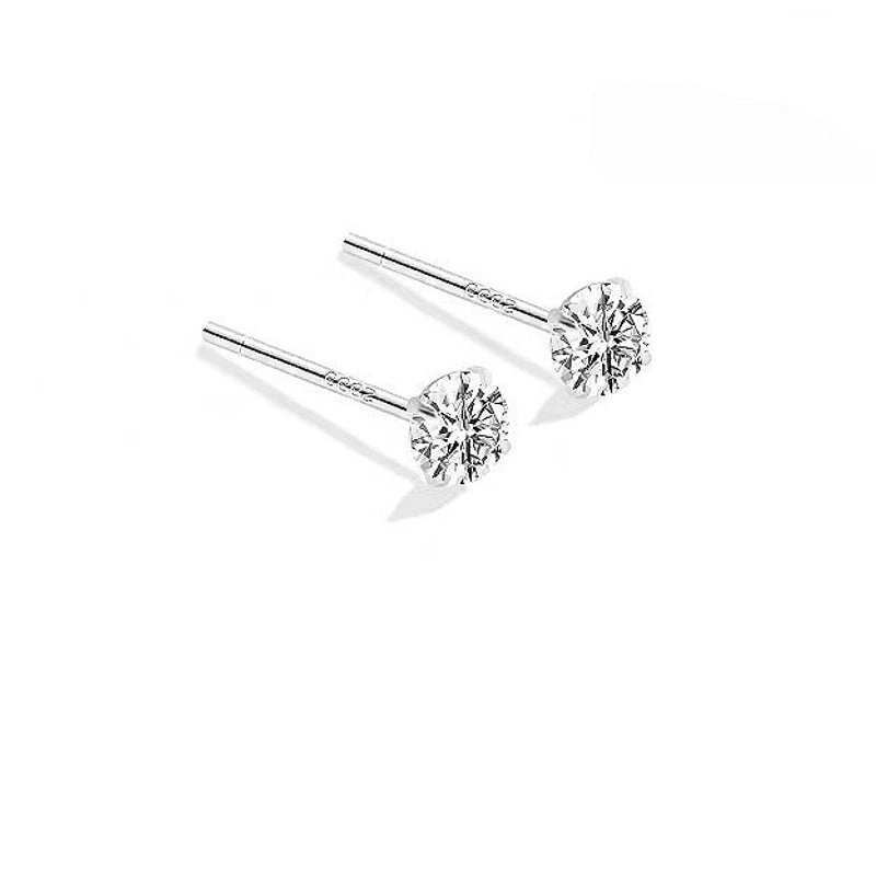 1 Pair 925 Sterling Silver Star Heart Shape Ear Studs
