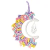 DIY Bohemian Macrame Suncatcher Handmade Hanging Decor Craft Kit Wear Resist Hand Woven Crystal Moon Pendant Braided Sun Catcher Crystals Charm For Home Decor Gift Office
