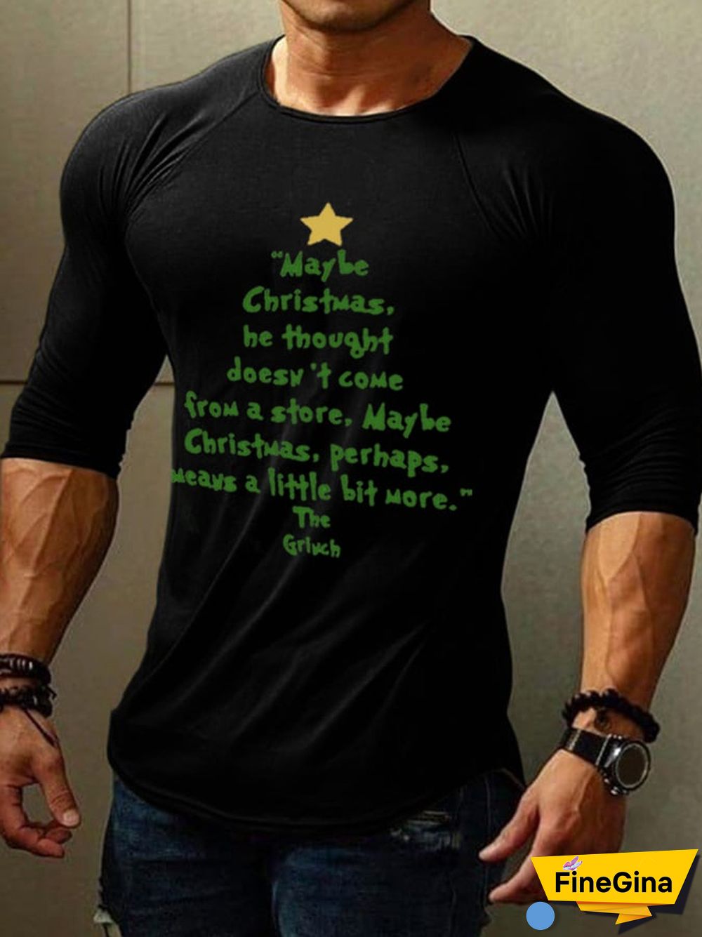 Men's Christmas Print Long Sleeve T-Shirt
